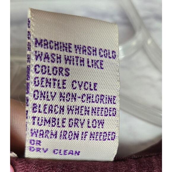 Vintage Northcrest corduroy cotton burgundy embroidered 90s Vest medium. - Picture 6 of 6